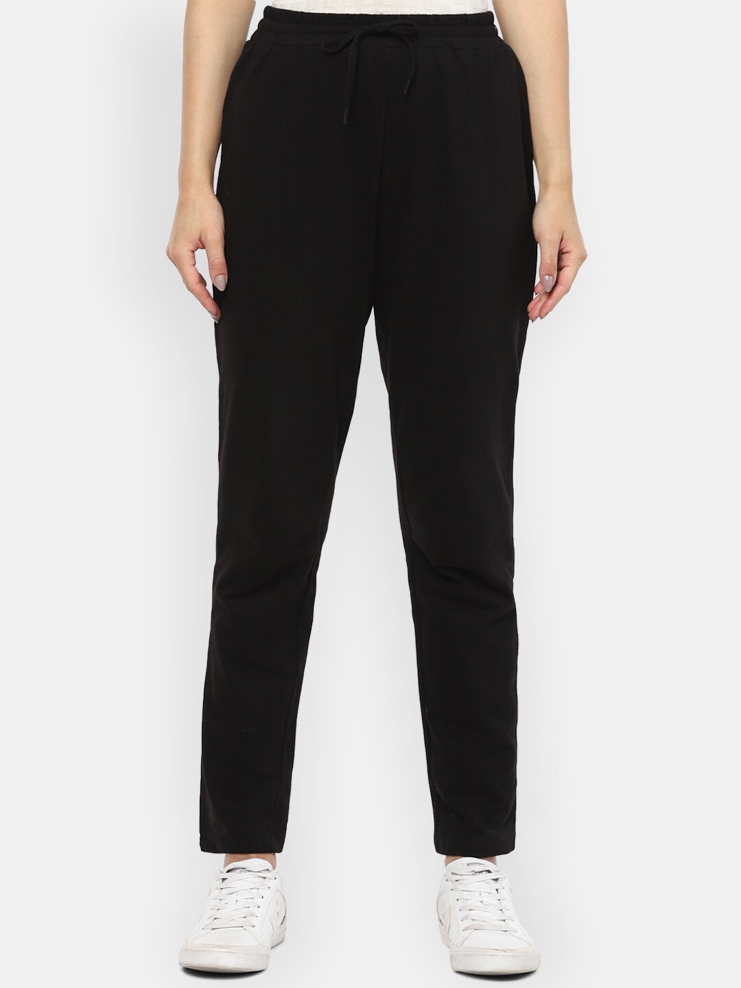 

Van Heusen Woman Black Solid Pure Cotton Track Pants