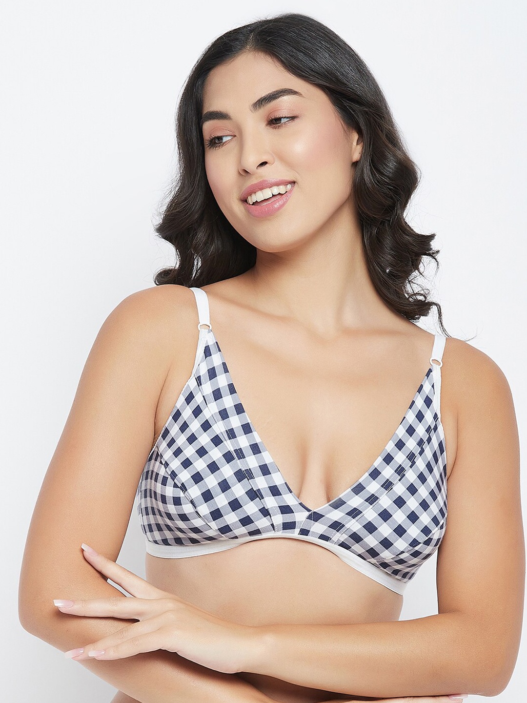 

Clovia Blue & White Bra