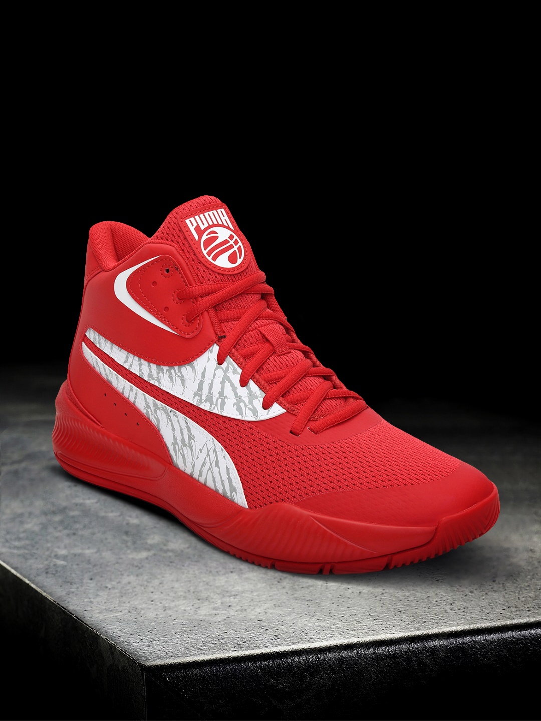 

PUMA Hoops Unisex Red Triple Unleash Mid-Top Basketball Shoes