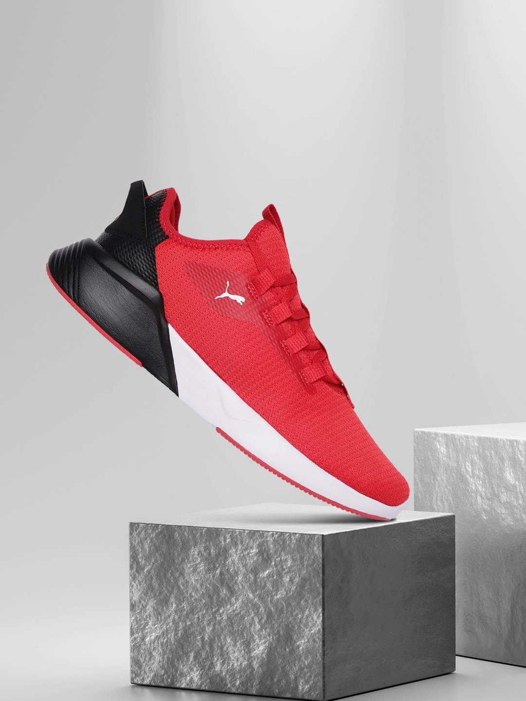

Puma Men High Risk Red & Black Solid Retaliate 2 SoftFoam Running Shoes