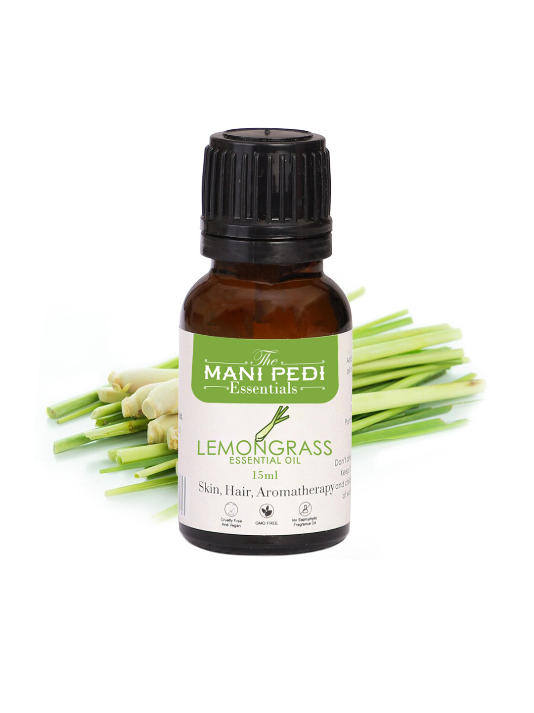 

The Mani Pedi Essentials Lemongrass Essential Oil for Skin & Aromatherapy - Vegan - 15 ml, Brown