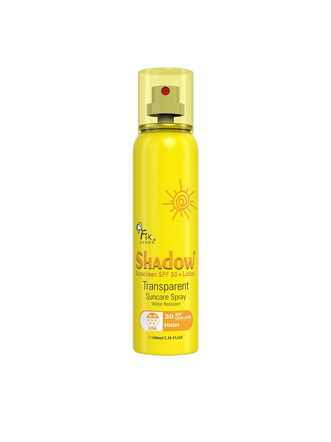 

FIXDERMA Shadow SPF 30+ Sunscreen PA++ Protection Lotion Spray - 100g, Yellow