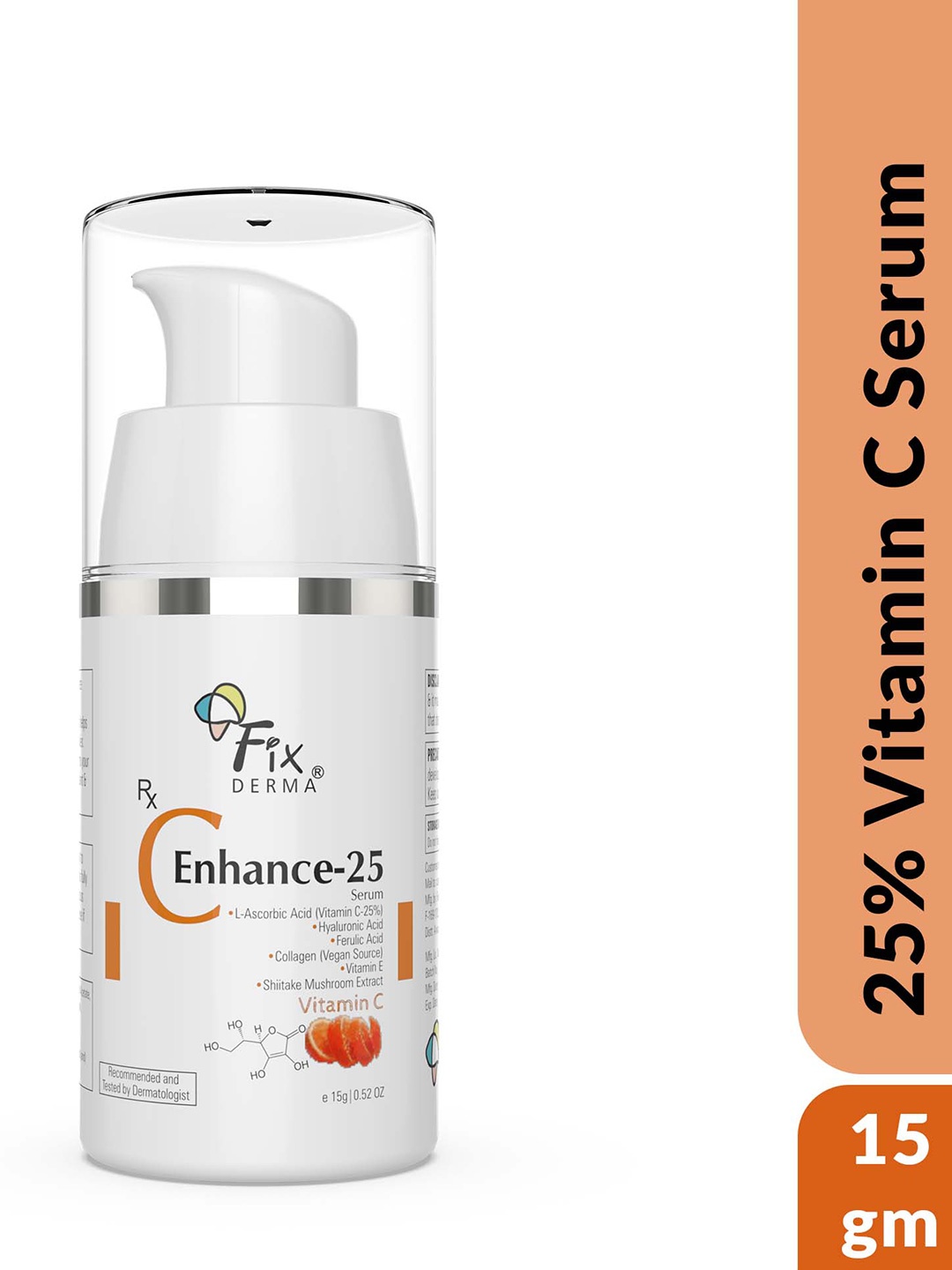

FIXDERMA C Enhance Anti Aging 25% Vitamin C Serum For Glowing & Skin Brightening - 15ml, Transparent