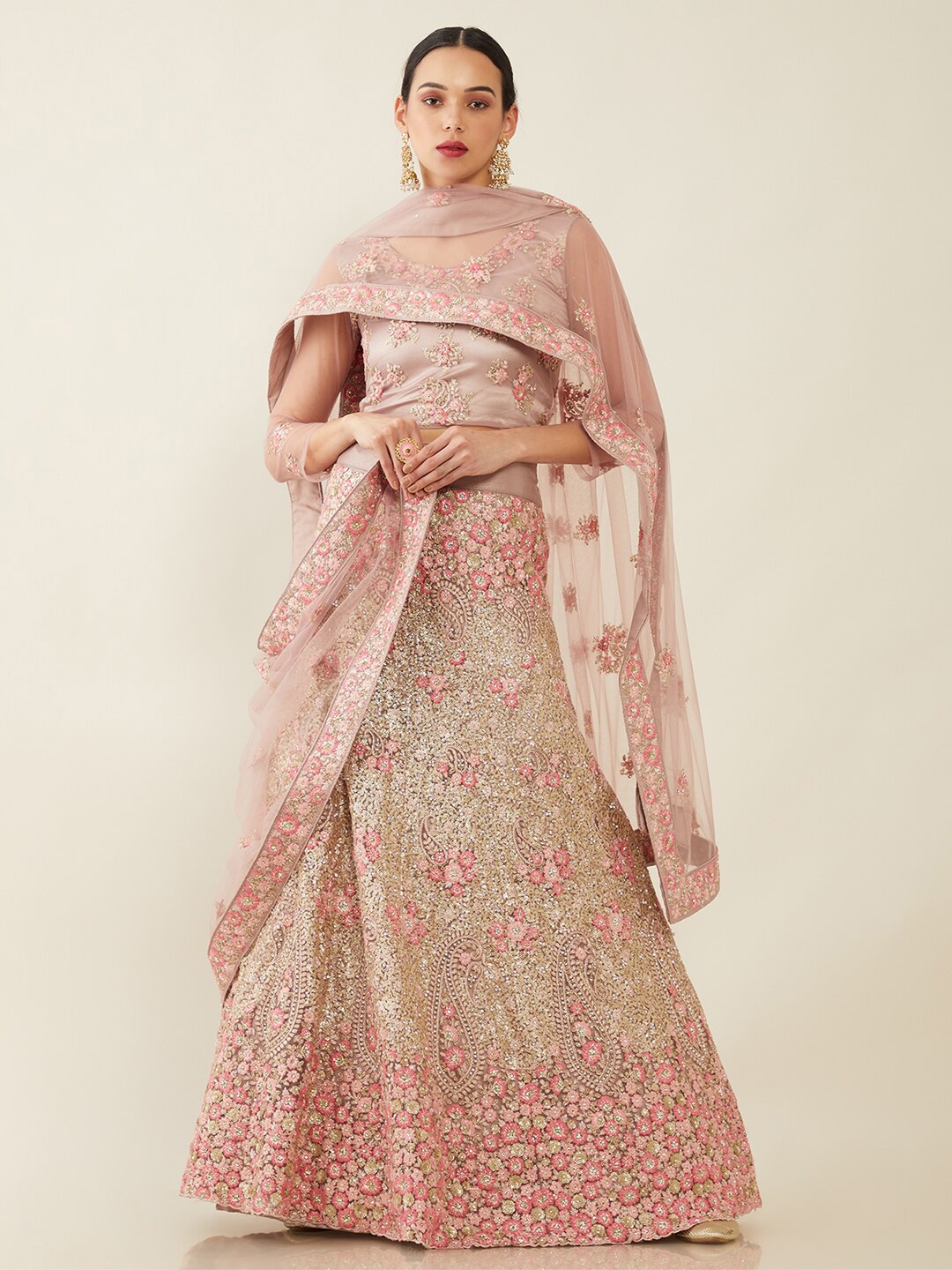 

Soch Purple Embroidered Unstitched Lehenga & Blouse With Dupatta