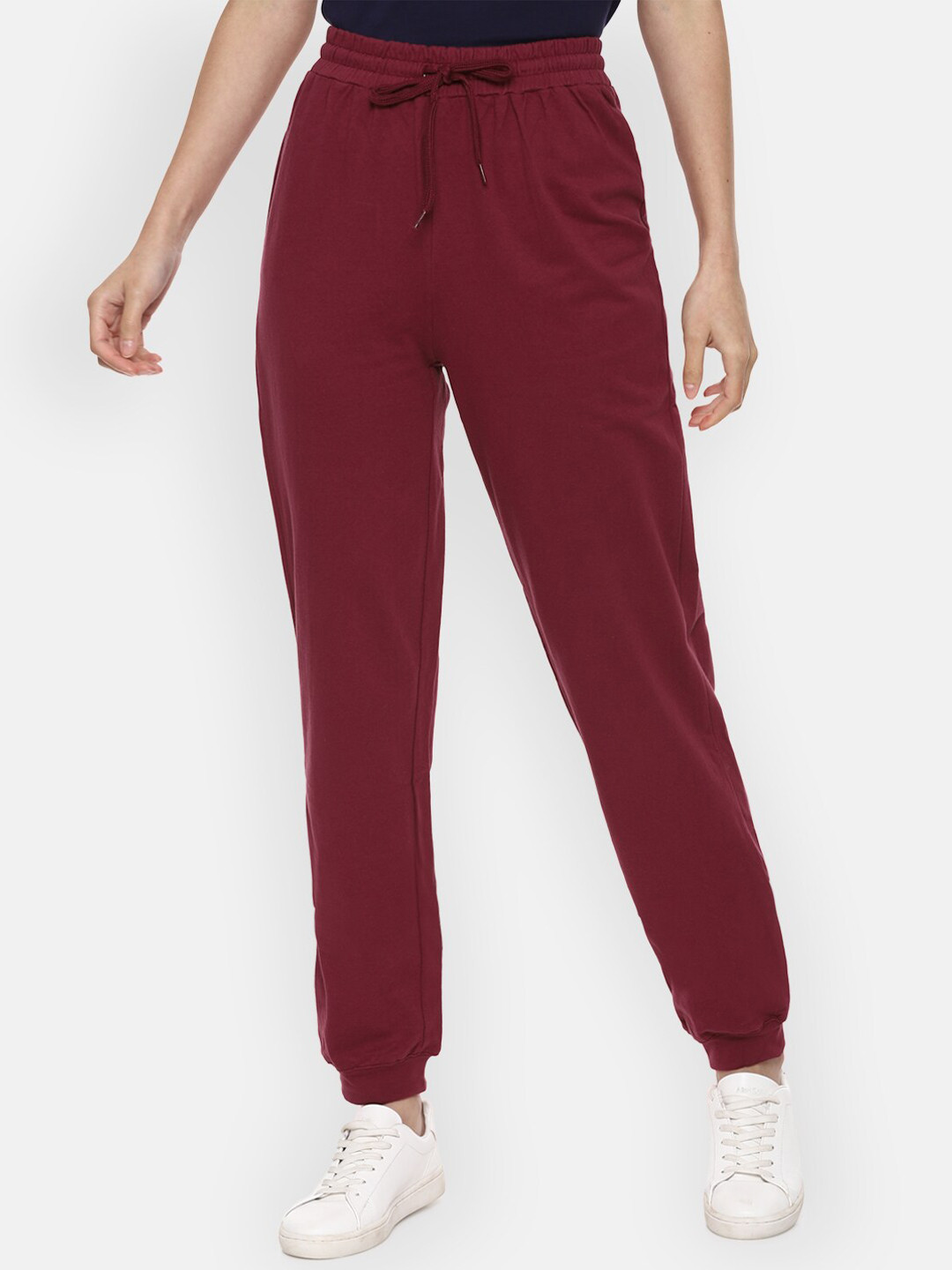 

Van Heusen Women Maroon Solid Pure Cotton Jogger