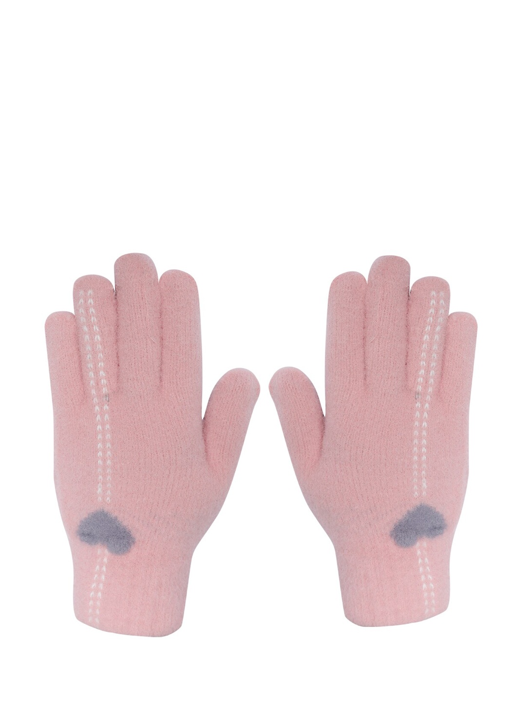 

LOOM LEGACY Women Pink & Blue Patterned Hand Gloves