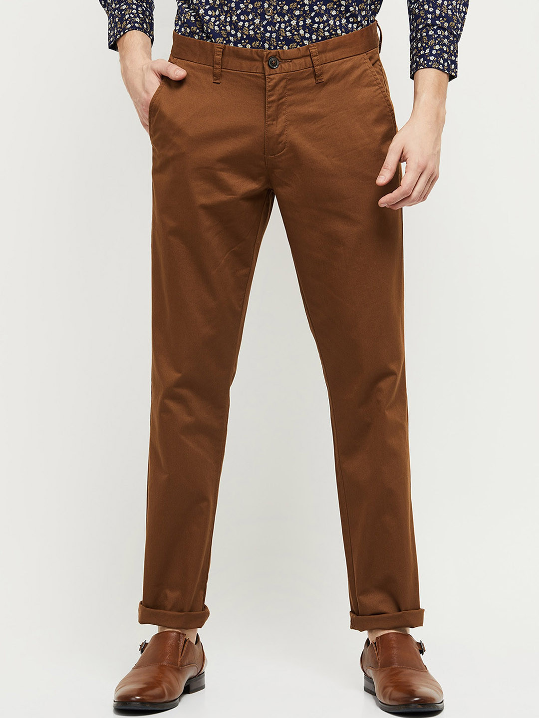 

max Men Brown Chinos Trousers