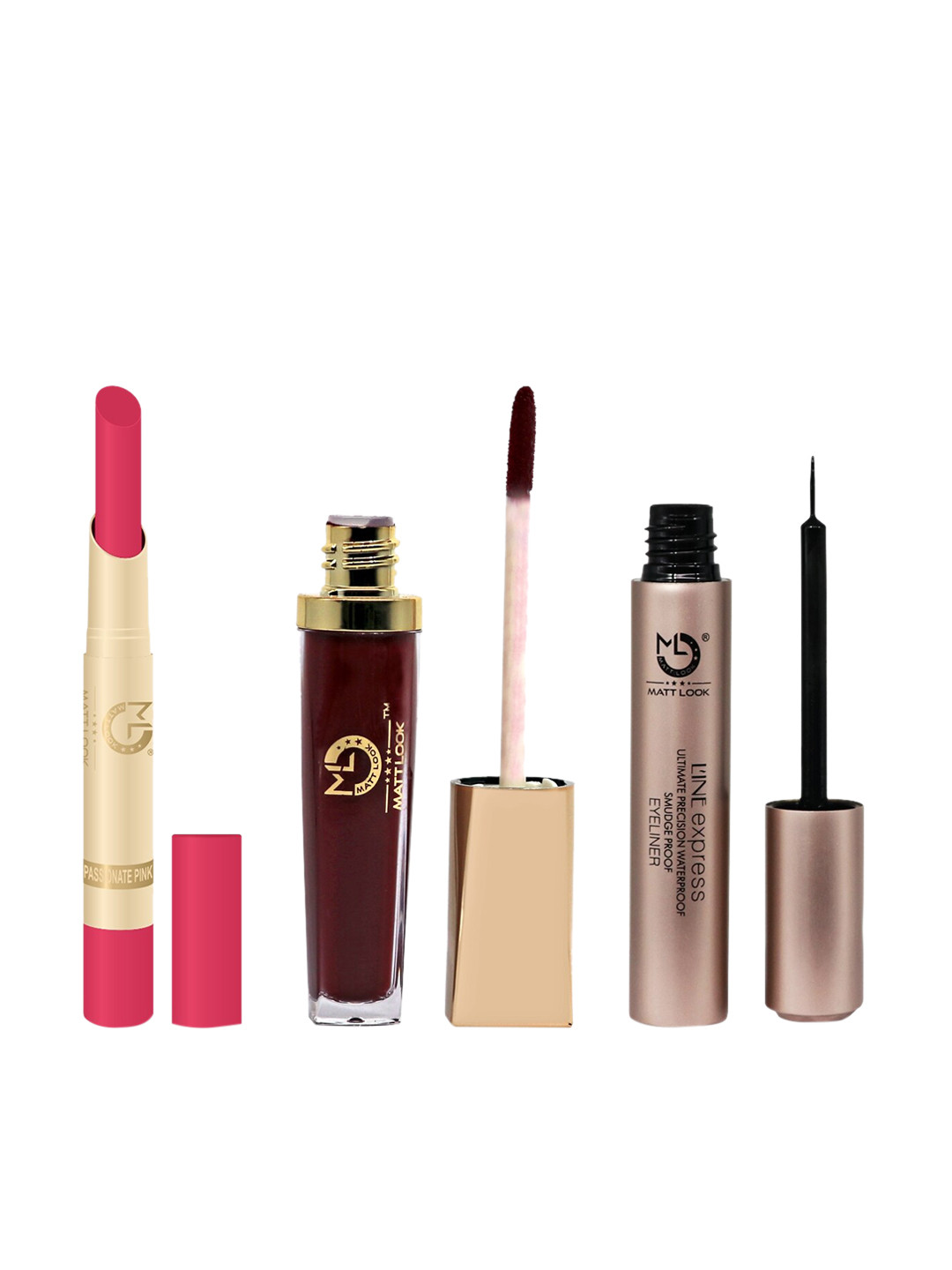 

MATTLOOK Set of 3 Lipstick - Eyeliner & Sindoor, Multi