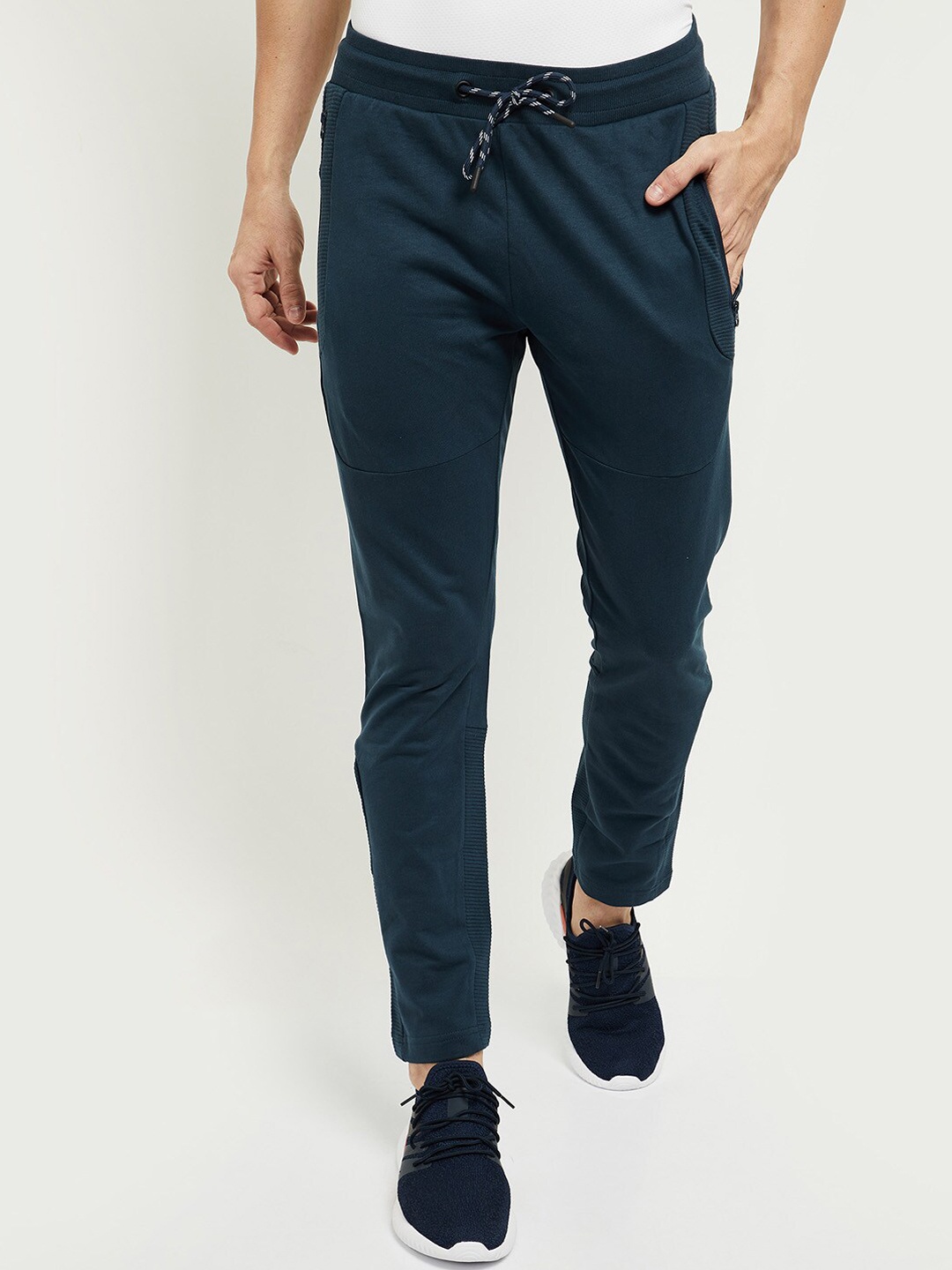

max Navy Blue Solid Track Pants