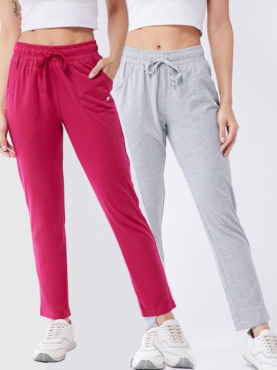

Modeve Women Pack Of 2 Solid Track Pants, Magenta