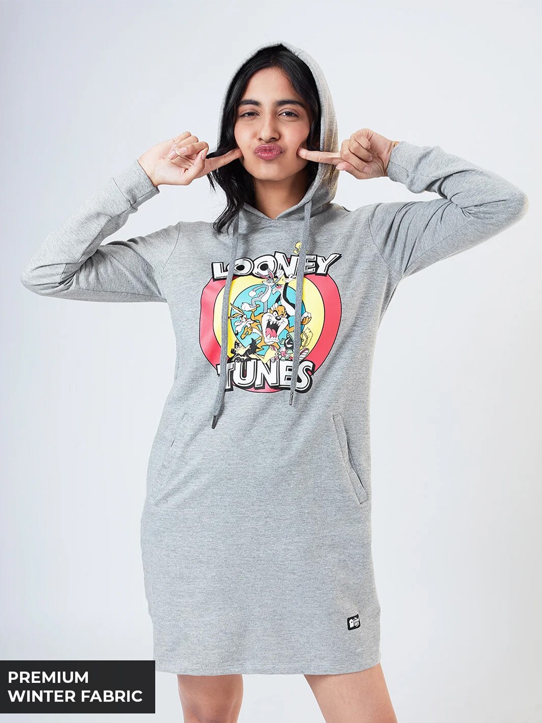 

The Souled Store Grey Looney Tunes T-shirt Dress