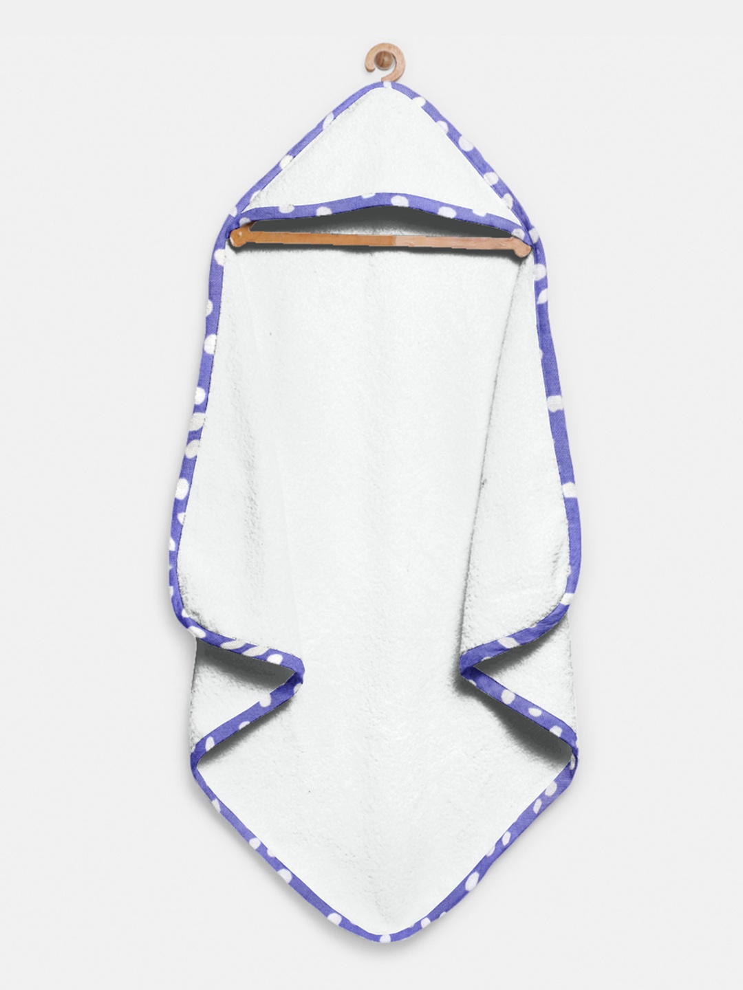 

THE BABY ATELIER White & Purple 550 GSM Organic Cotton Hooded Towel & Washcloth