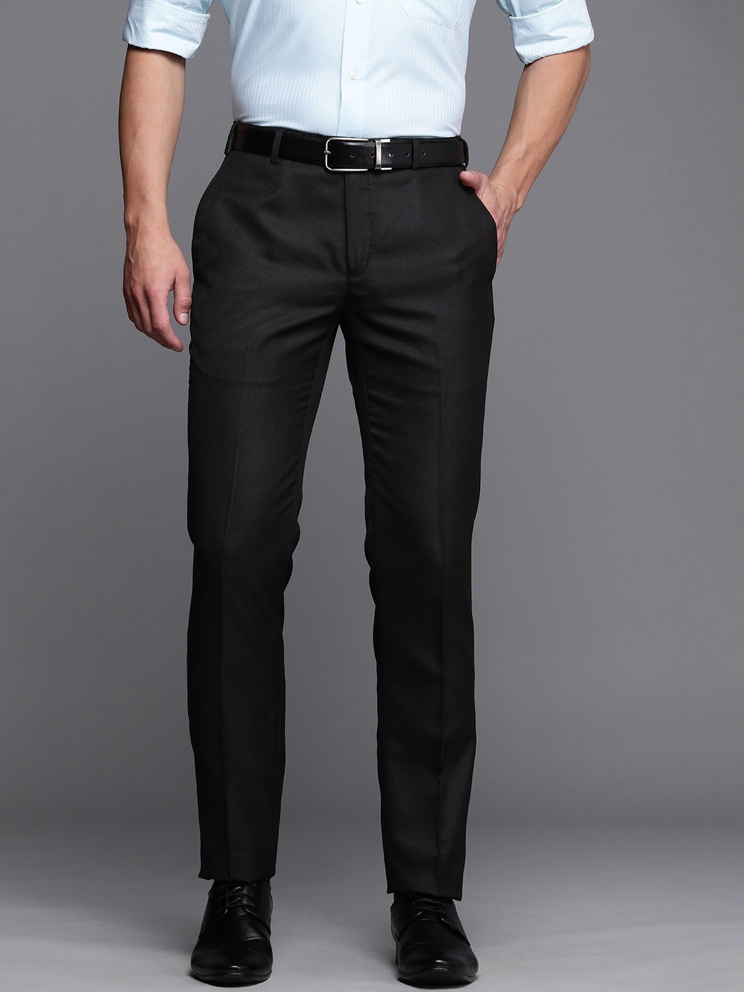 

Raymond Men Black Slim Fit Trousers
