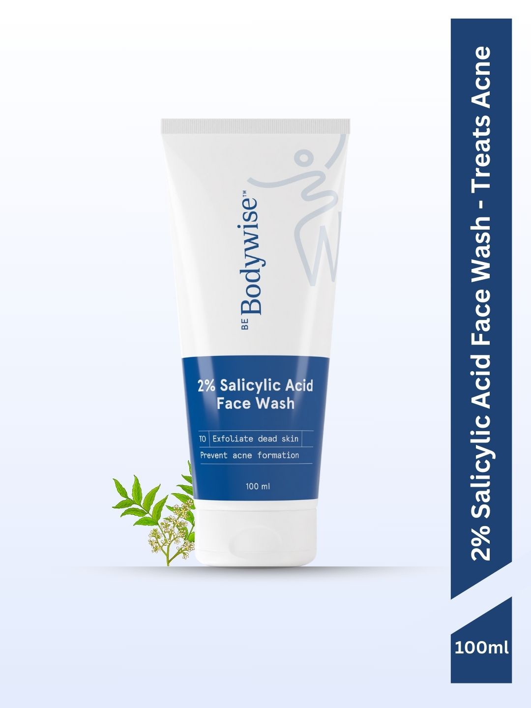 

Be Bodywise 2% Salicylic Acid Gel Face Wash For Acne-Prone Skin 100 ml, Blue