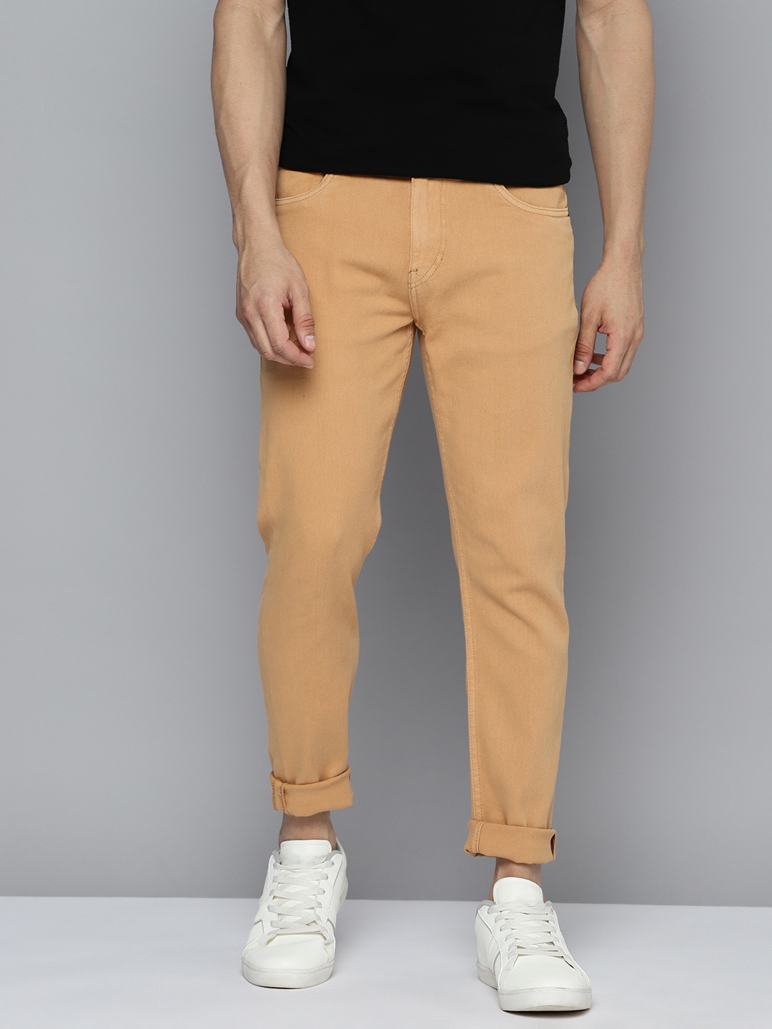 

Mast & Harbour Men Slim Fit Stretchable Jeans, Rust