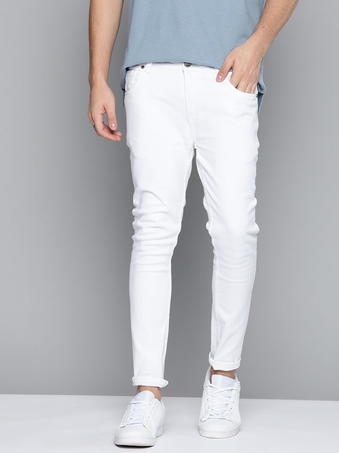 

Mast & Harbour Men White Solid Skinny Fit Stretchable Jeans