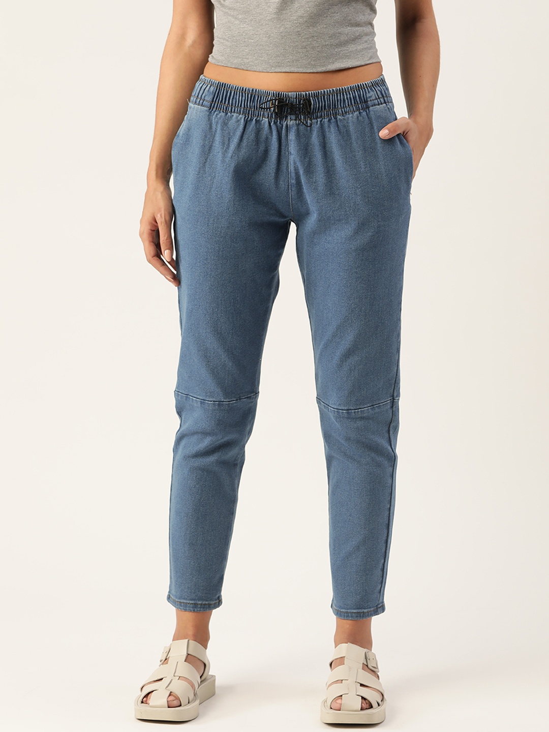 

Kook N Keech Women Navy Blue Solid Relaxed Fit Stretchable Jeans