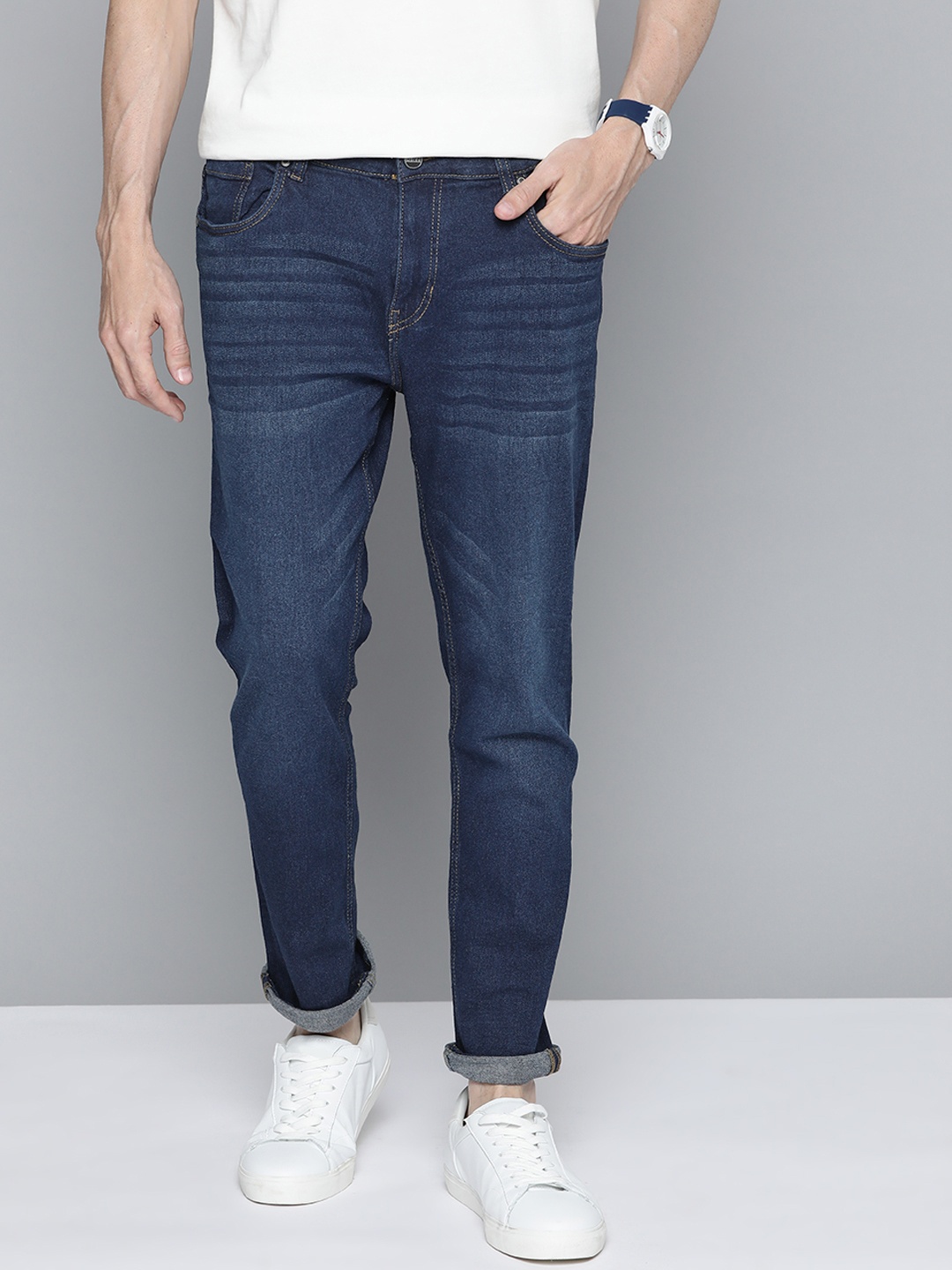 

Mast & Harbour Men Blue Skinny Fit Light Fade Stretchable Jeans