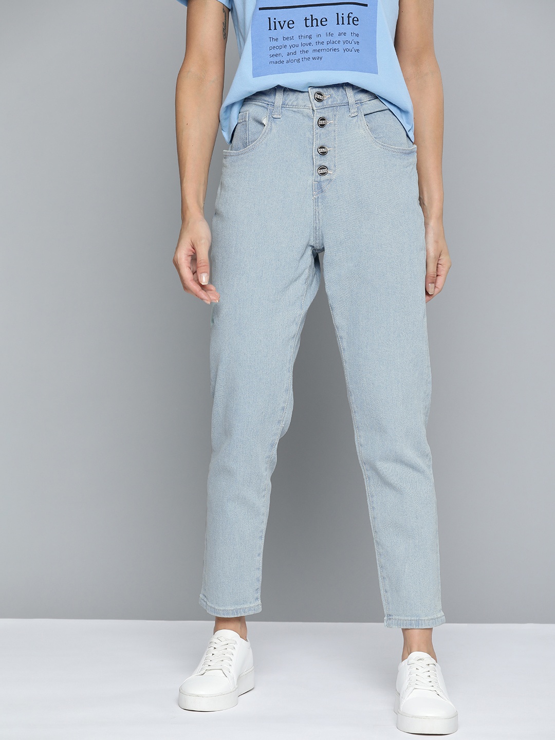 

Mast & Harbour Women Blue Boyfriend Fit Stretchable Jeans