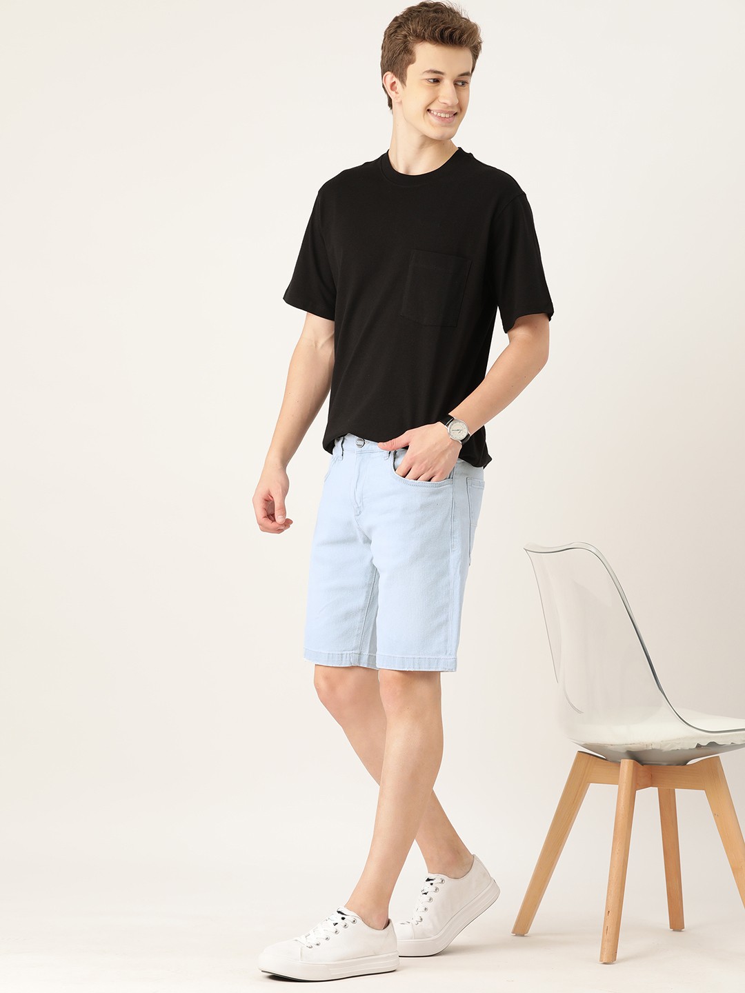 

Mast & Harbour Men Denim Shorts, Blue