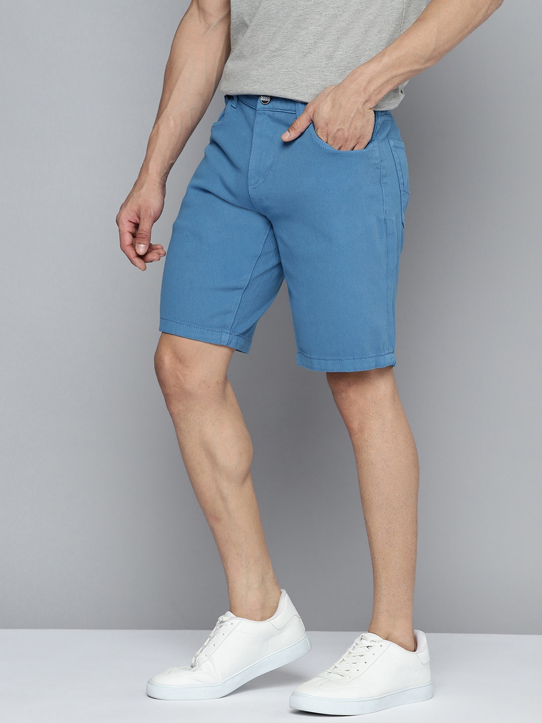 

Mast & Harbour Men Regular Fit Denim Shorts, Blue