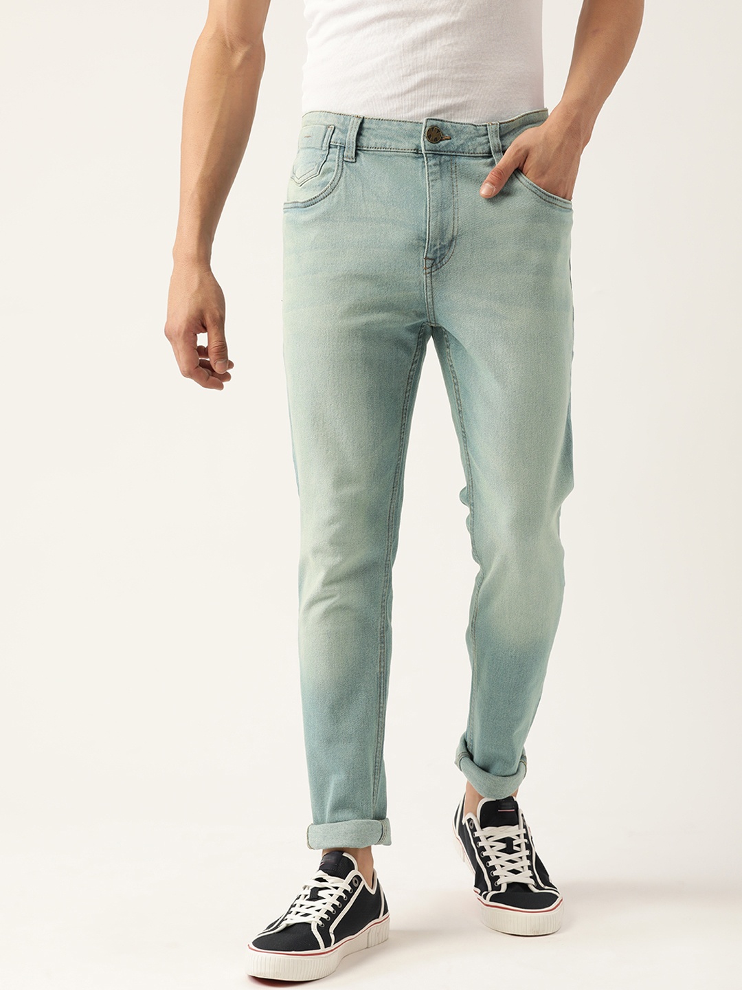 

Kook N Keech Men Blue Super Skinny Fit Heavy Fade Stretchable Jeans