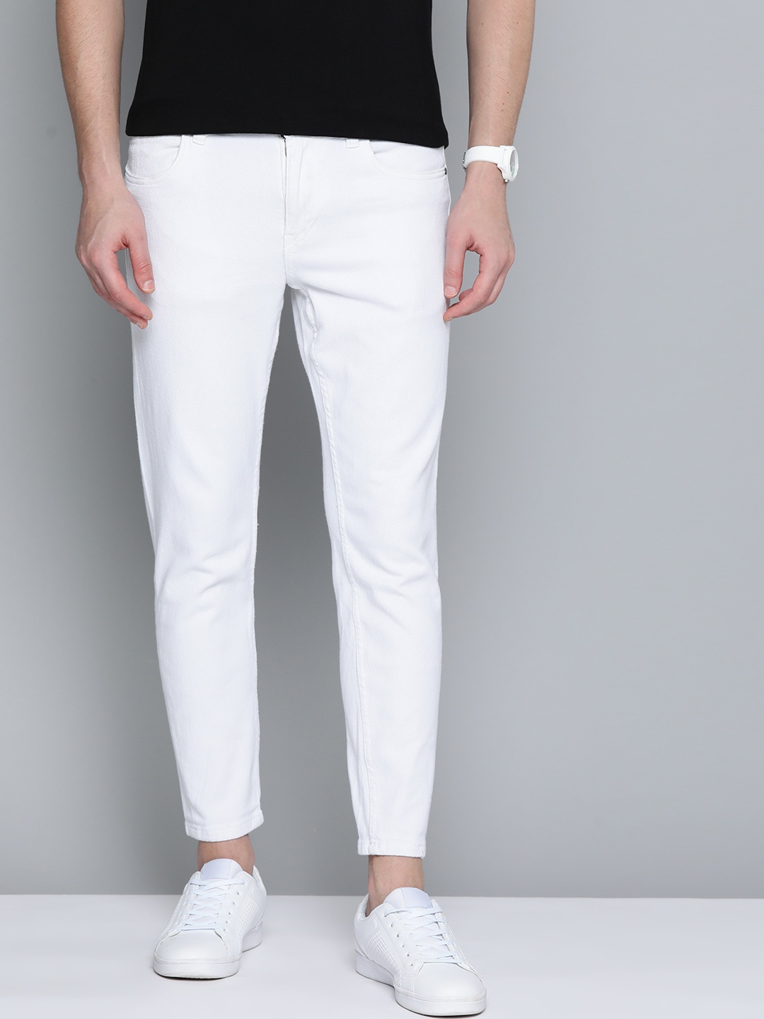 

Mast & Harbour Men White Carrot Fit Stretchable Jeans