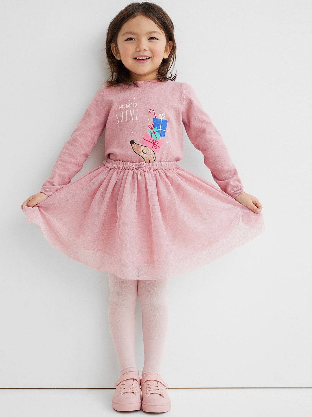 

H&M Girls Pink Glittery Tulle Skirt