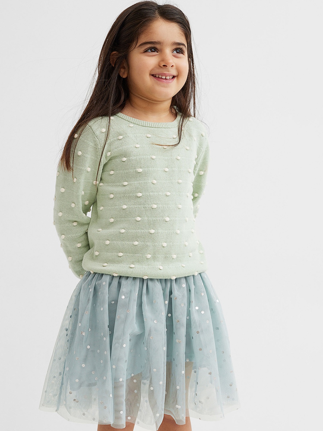 

H&M Girls Turquoise Blue Glittery Tulle Skirt