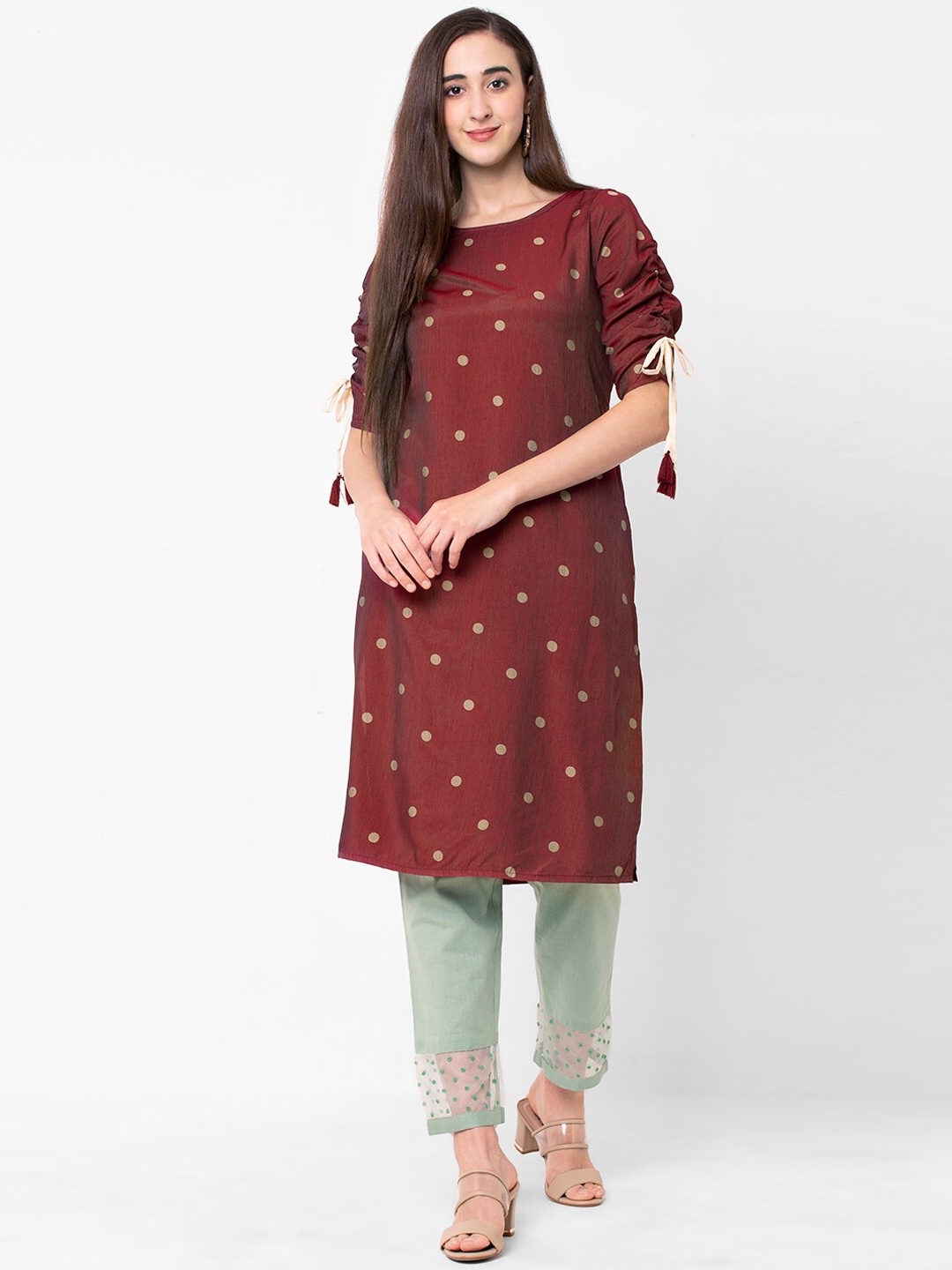 

109F Women Maroon Printed Kurta