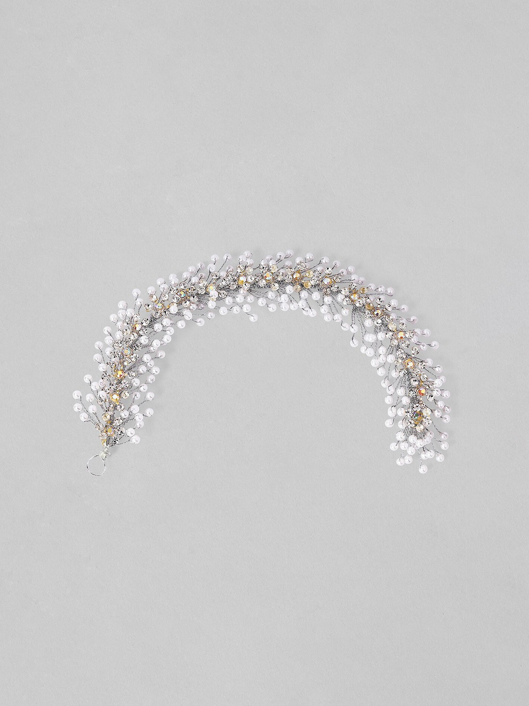 

Rubans Voguish Women Gold & White Hair Accessory Set
