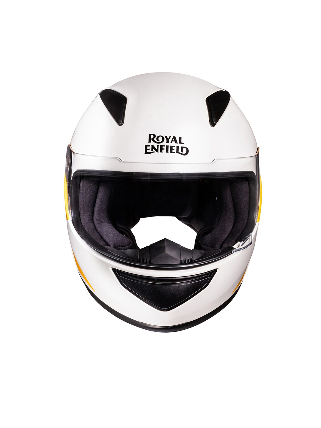 

Royal Enfield White & Yellow Printed Street Prime Bolt Full Face Helmet