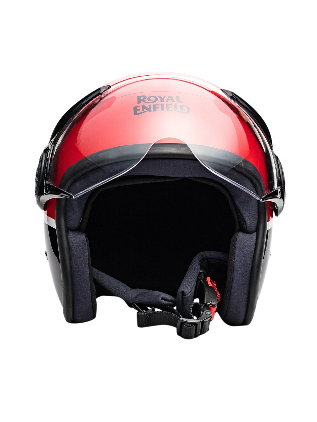 

Royal Enfield Red & Black Solid Open Face Scrambler Helmet