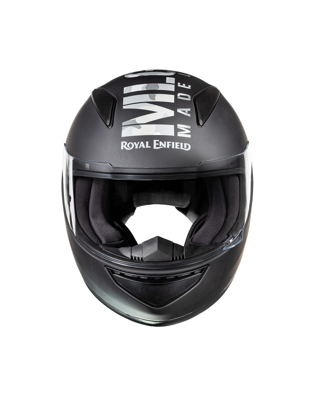 

Royal Enfield Black & White Graphic Printed Full Face Helmet