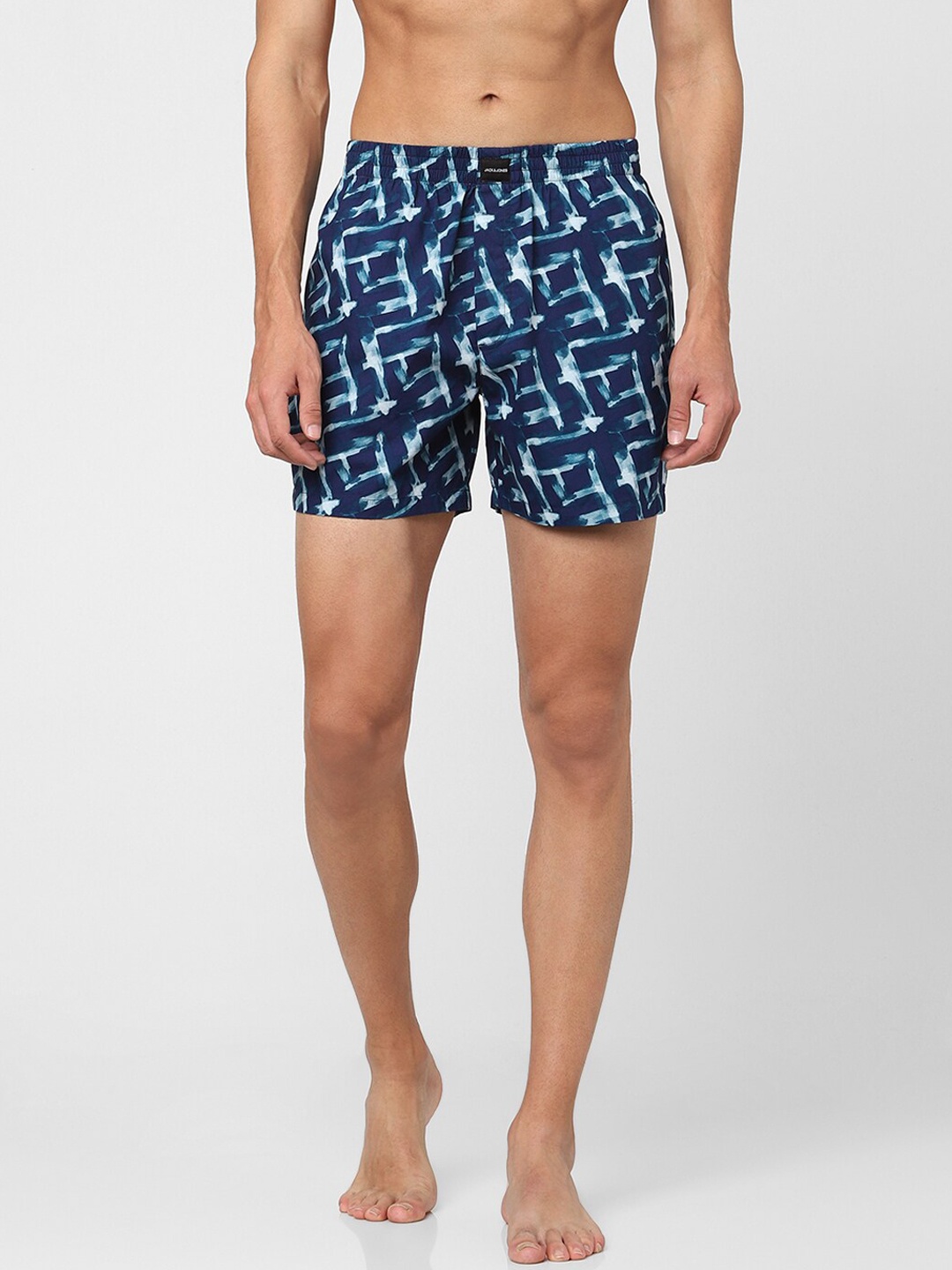 

JACK & JONES Men Blue & White Printed Pure Cotton Boxers 16883688