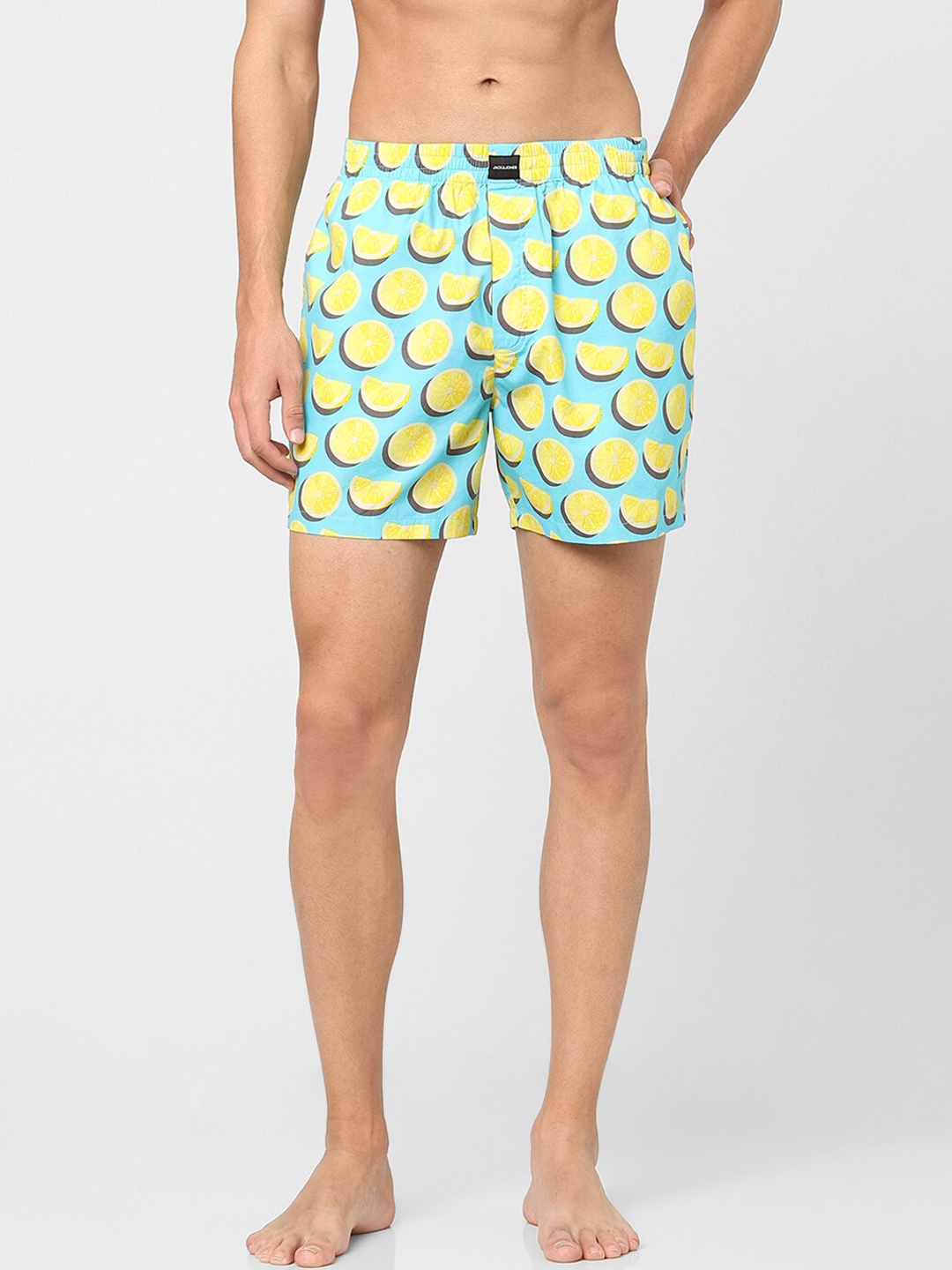 

JACK & JONES Men Blue & Yellow Lemon Printed Pure Cotton Boxers 16883694