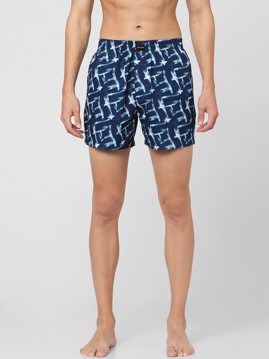 

JACK & JONES Men Blue & White Printed Pure Cotton Boxers 144874001