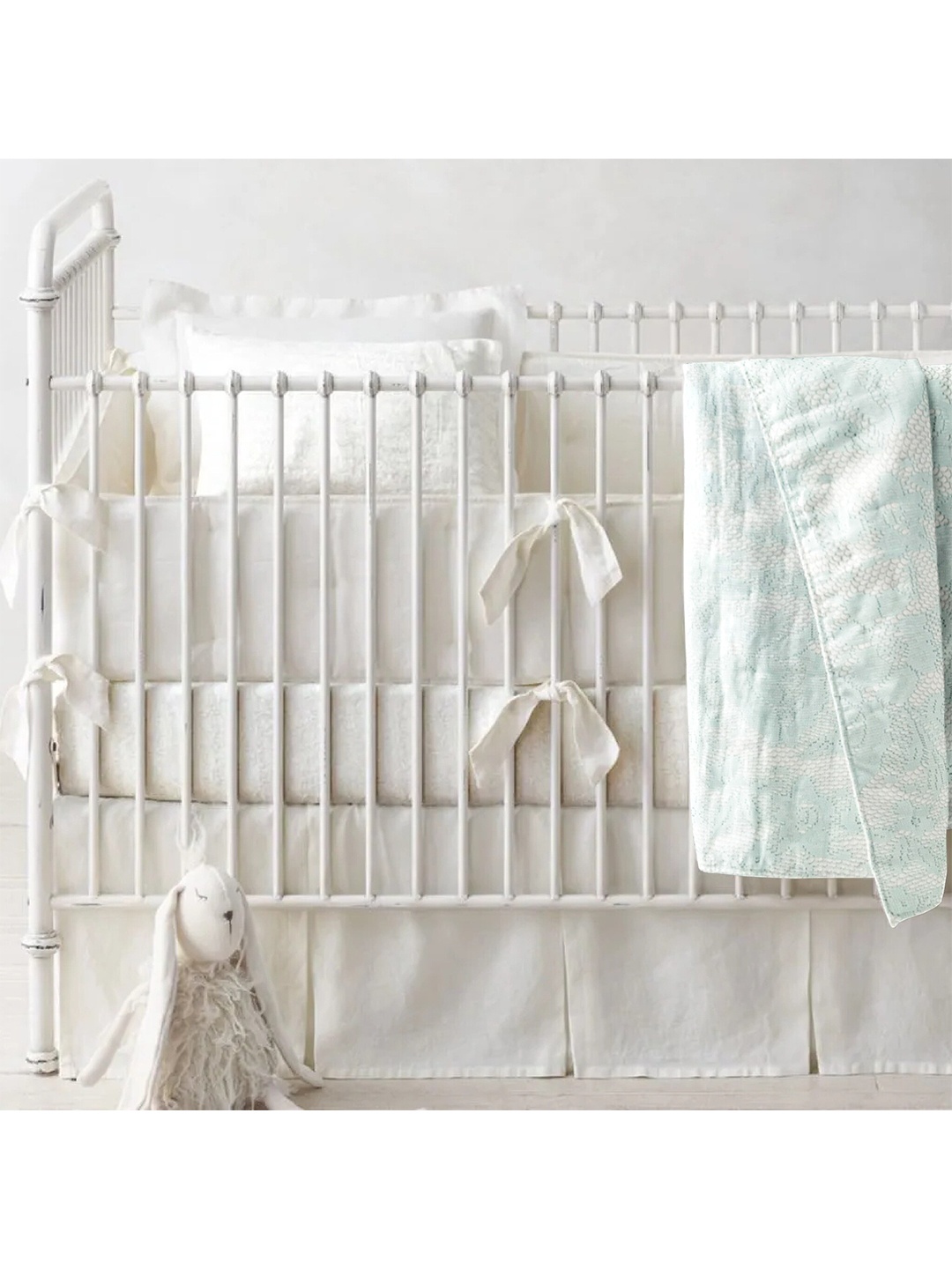 

THE BABY ATELIER Green Lace 100% Organic AC Room 350 GSM Single Bed Baby Blanket