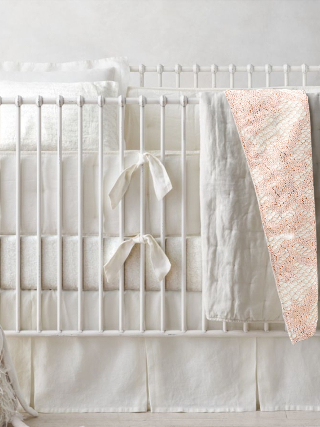 

THE BABY ATELIER Pink & White 350 GSM Single AC Room Bed Blanket