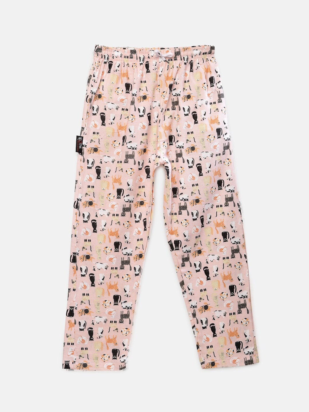 

KLOTTHE Kids Pink Printed Pure Cotton Lounge Pants