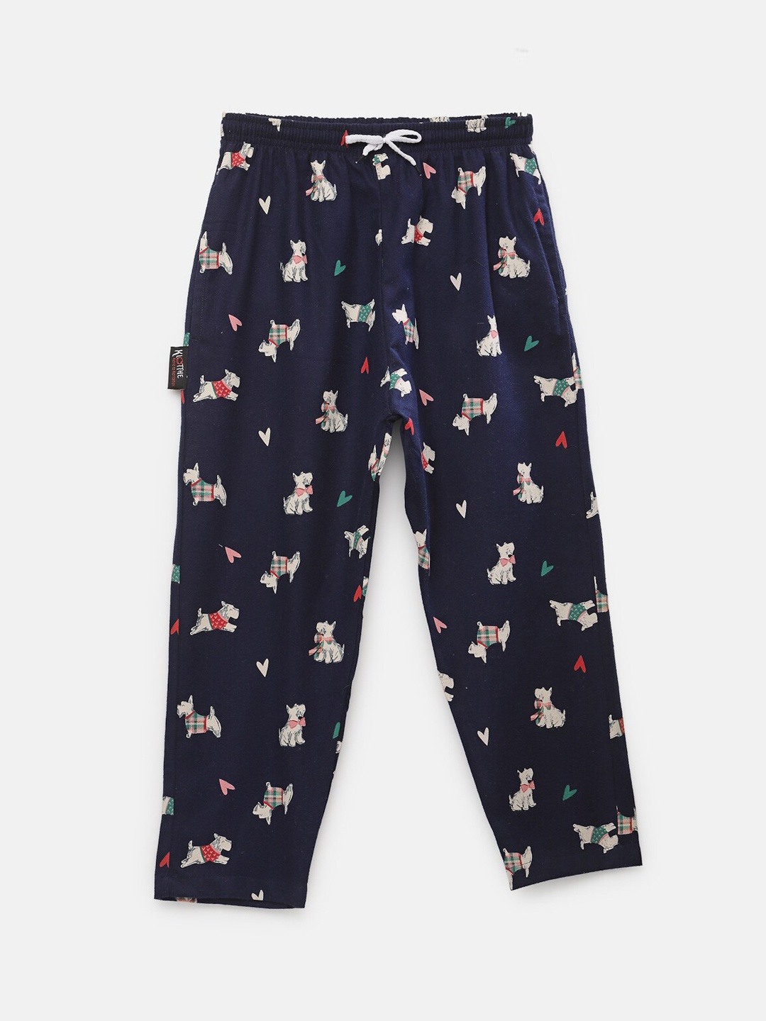 

KLOTTHE Kids Blue Printed Pure Cotton Track Pants