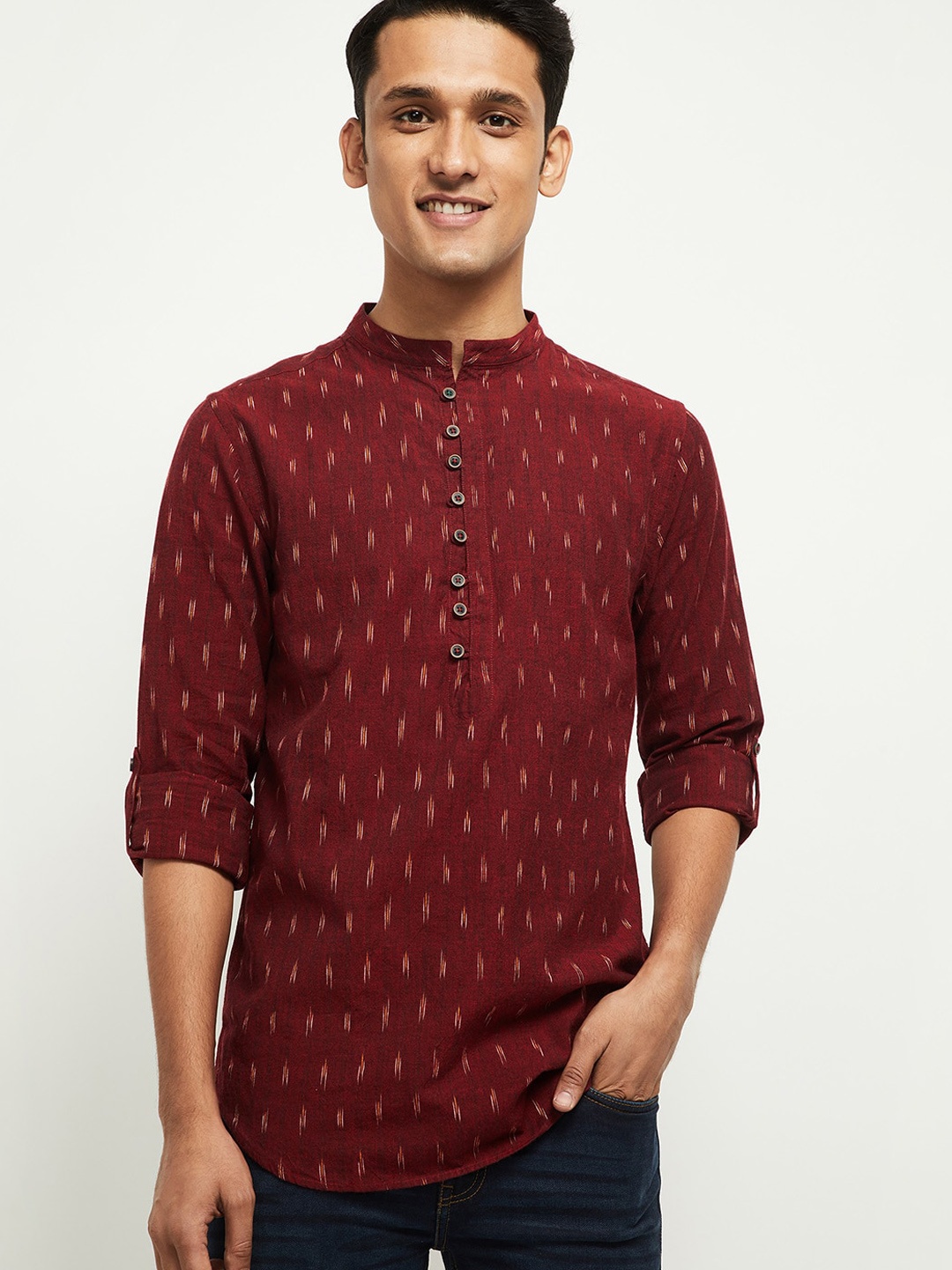 

max Men Maroon Kurta