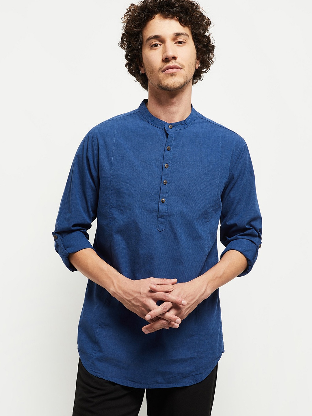 

max Men Blue Pure Cotton Kurta