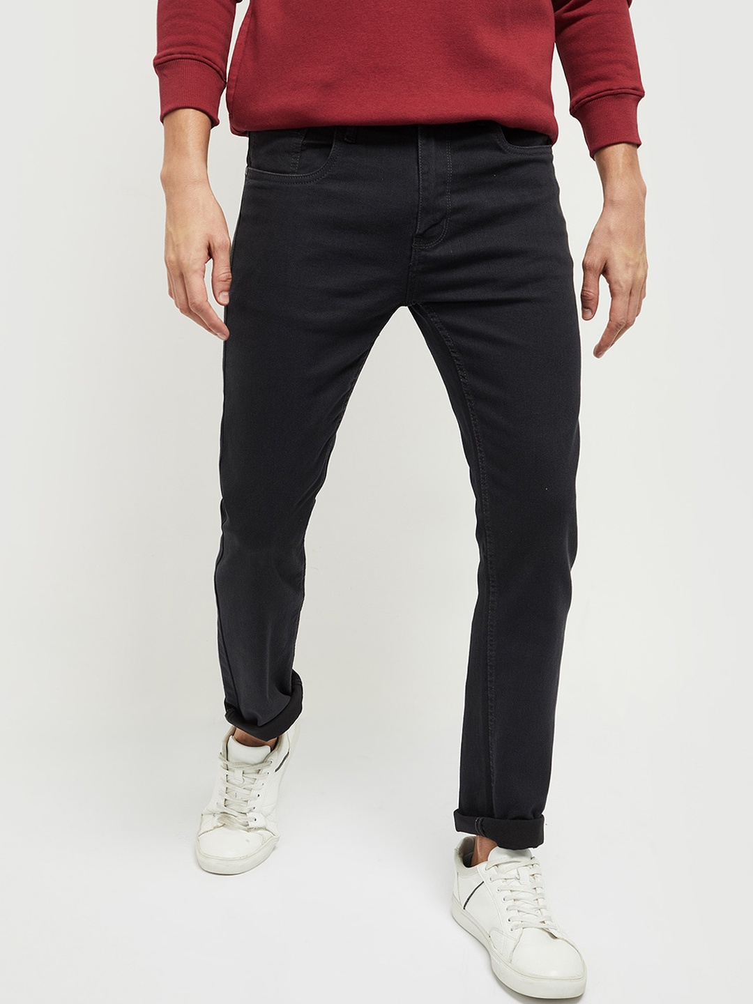

max Men Grey Stretchable Jeans