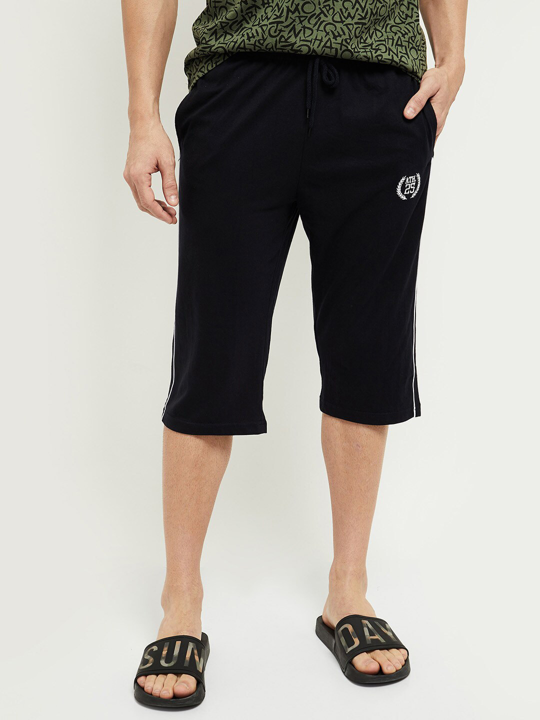 

max Men Navy Blue Lounge Shorts