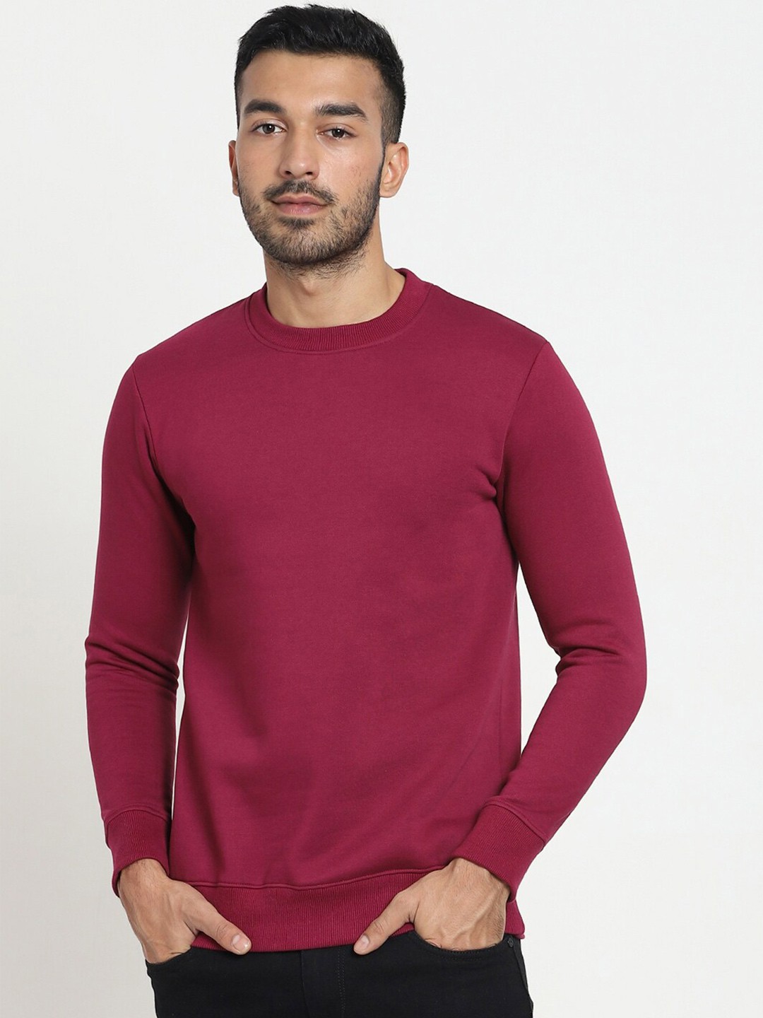

Bewakoof Men Burgundy Sweatshirt