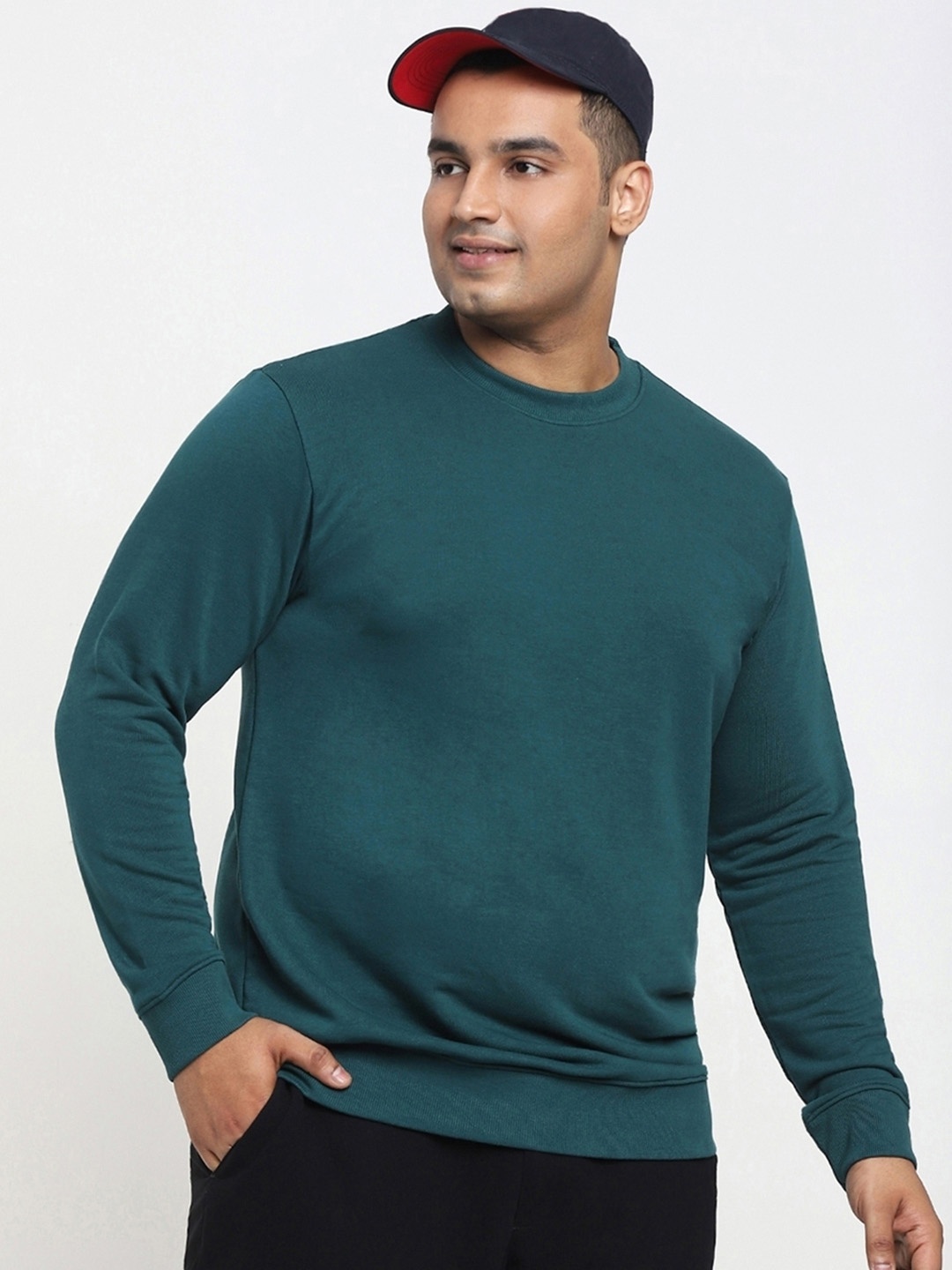 

Bewakoof Men Plus Size Sweatshirt, Teal