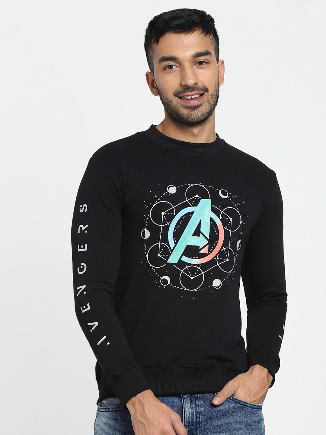 

Bewakoof Men Black Printed Sweatshirt
