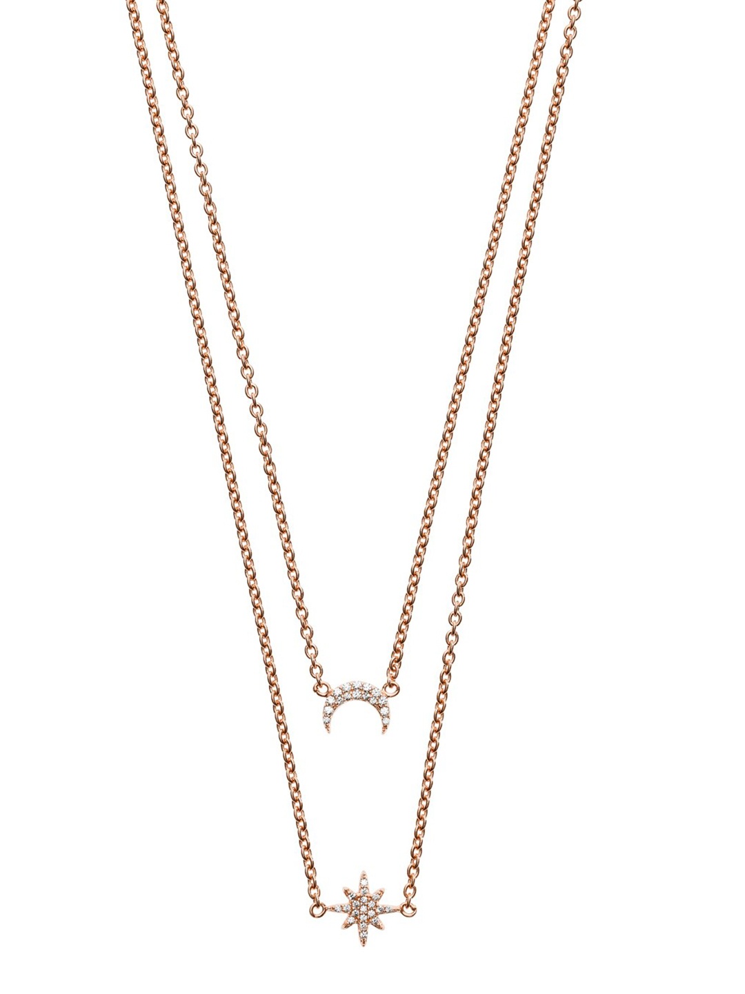

Emporio Armani Rose Gold & White Sterling Silver Layered Necklace