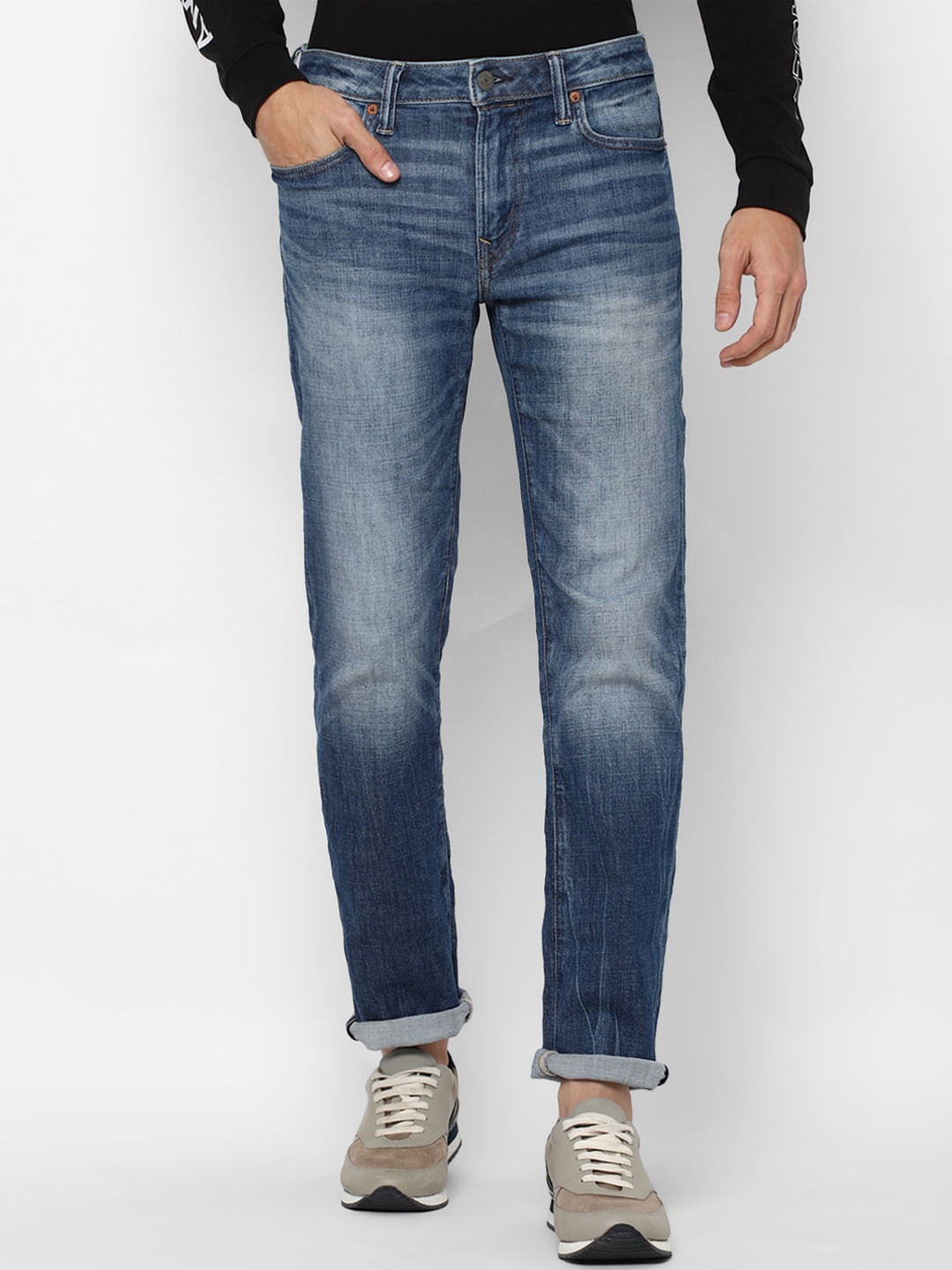 

AMERICAN EAGLE OUTFITTERS Men Blue Slim Fit Heavy Fade Jeans